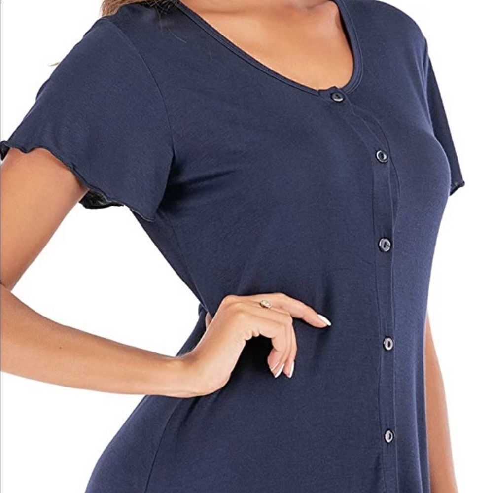 Women’s Soft Sleep Dress Medium Navy Blue
